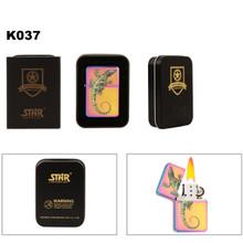 Brass Lighter Wholesale K037 (1 pc.) Multi Color Finish with Lizard