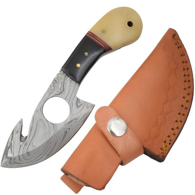 Wild Turkey Handmade Damascus Cat Skinner Knife DM-81HB