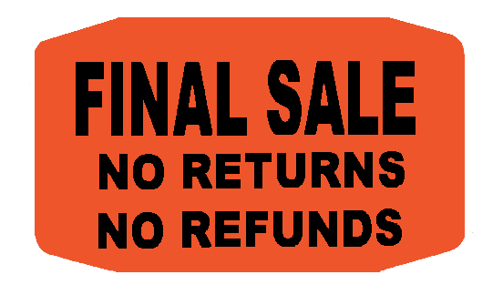 1.5" x 1" Final Sale, No Returns, No Refunds, FL. Red image