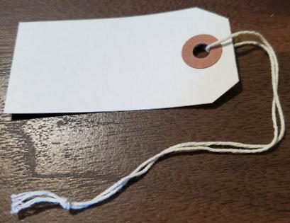 #2 Shipping Tag, White w/String image