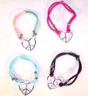 HEART PEACE SIGN ROPE BRACELETS *- CLOSEOUT 50 CENTS EA image
