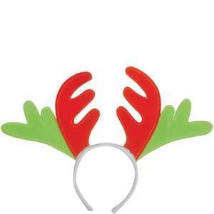 17" REINDEER ANTLER FUZZY CHRISTMAS HEADBAND image