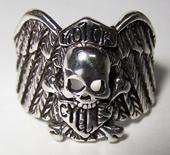 SKULL WING MOTOR CYCLE SHIELD BIKER RING image