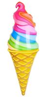 LARGE RAINBOW ICE CREAM CONE 36 IN INFLATABLE image