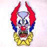 JUMBO BACK PACK 9 IN PATCH CRAZY CLOWN -* CLOSEOUT $ 4.95 EA image
