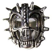 SKULL WITH SPIKED FACE HELMET BIKER RING image
