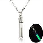 Glow In The Dark Glass Vial Sand Necklace 20" image