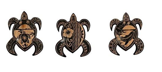 Handmade and Carved IslandTurtle Deco image
