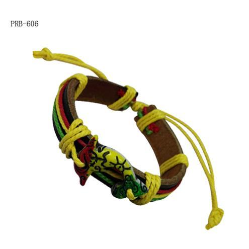 Dolphin Pendant With Rasta Leather Bracelet image