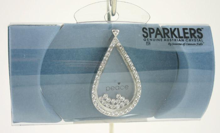 PEACE Genuine Austrian Crystal Pin with Gems image