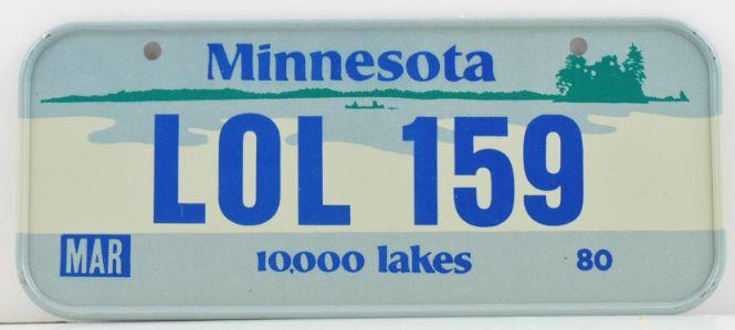 Vintage 1980 All Metal Bicycle Tag Minnesota image