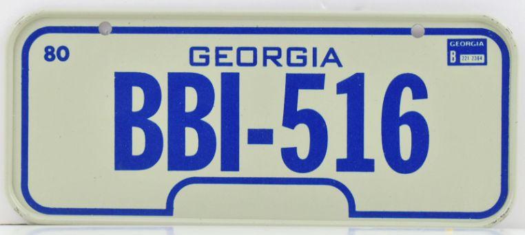 Vintage 1980 All Metal Bicycle Tag Georgia image