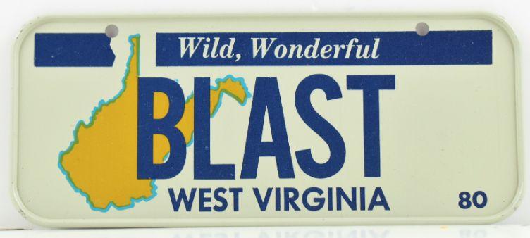 Vintage 1980 All Metal Bicycle Tag West Virginia image
