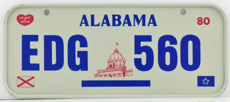 Vintage 1980 All Metal Bicycle Tag Alabama image