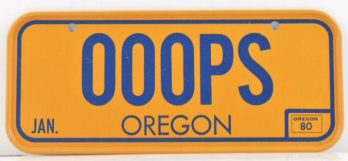 Vintage 1980 All Metal Bicycle Tag Oregon image