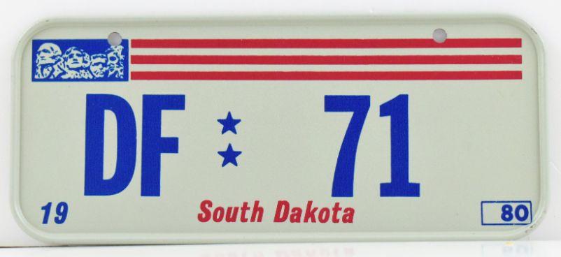 Vintage 1980 All Metal Bicycle Tag South Dakota image