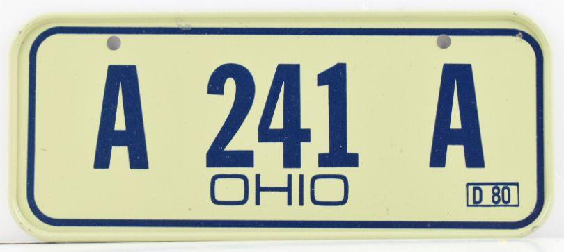 Vintage 1980 All Metal Bicycle Tag Ohio image