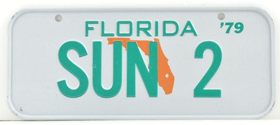 Vintage 1979 Stamped Lettering All Metal Bicycle Tag Florida image