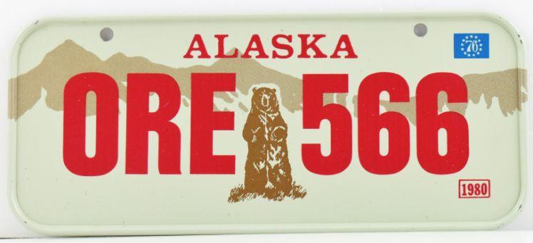 Vintage 1980 All Metal Bicycle Tag Alaska image