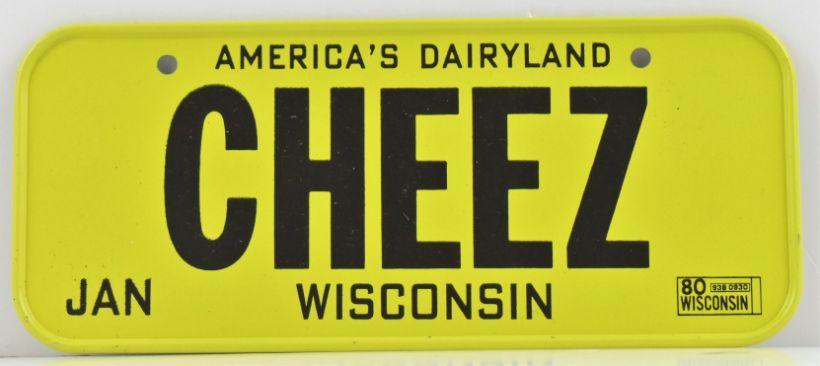 Vintage 1980 All Metal Bicycle Tag Wisconsin image