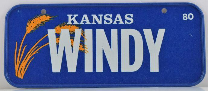 Vintage 1980 All Metal Bicycle Tag Kansas image
