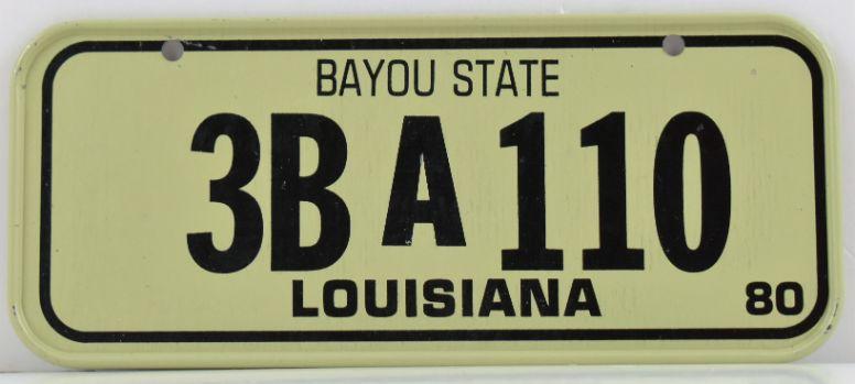 Vintage 1980 All Metal Bicycle Tag Louisiana image