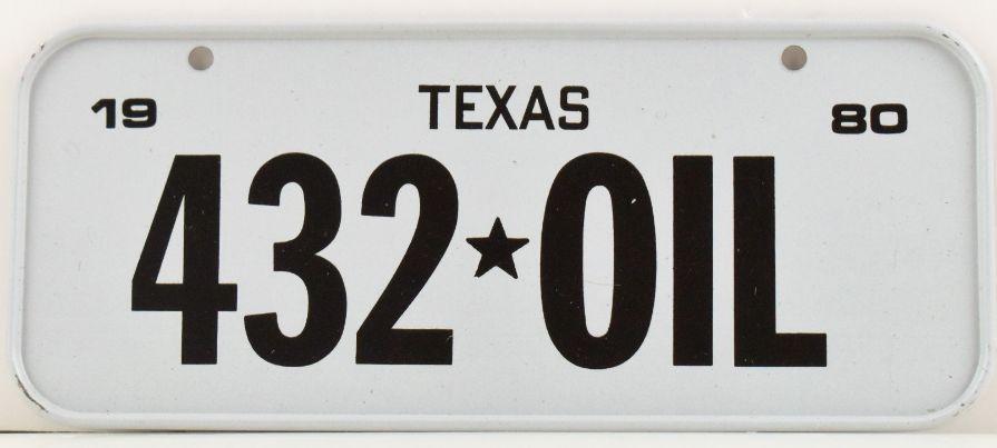 Vintage 1980 All Metal Bicycle Tag Texas image