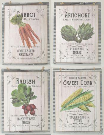 MDF/Metal Veggie Sign 4 Asst image