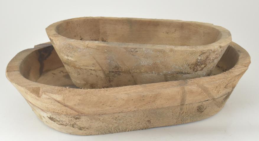 Wooden Bowl Set of 2 One Small 9.5" One Medium 12.5" image
