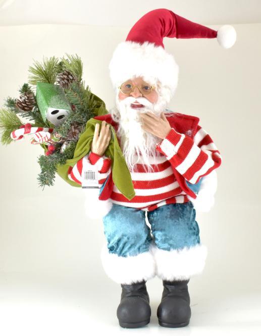21" Jolly Santa Figure with Bag of Gifts image