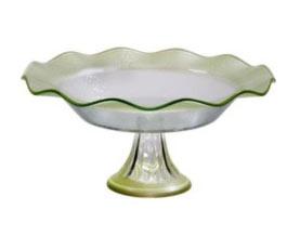 Glass Footed Bowl Green image