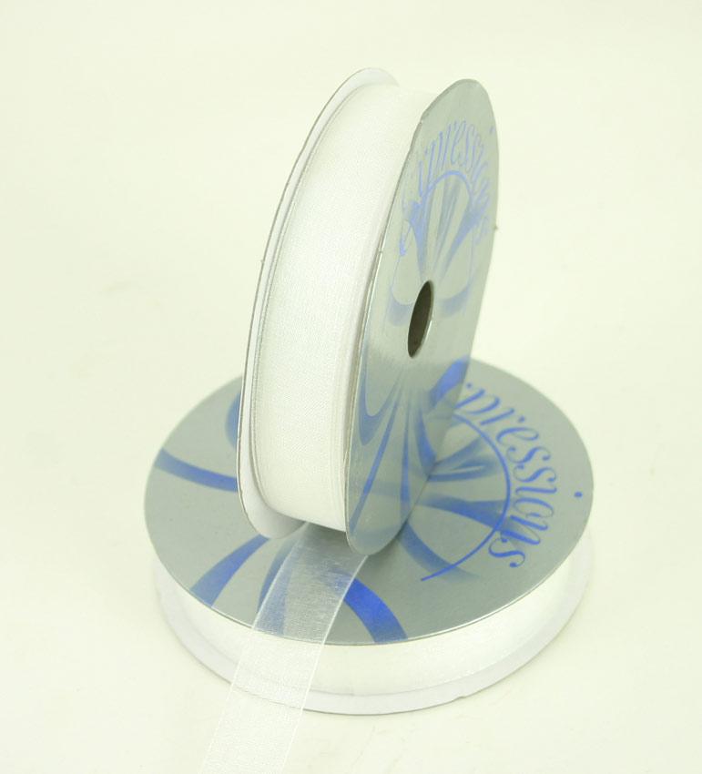White Sheer Ribbon 5/8" x 25 Yards image