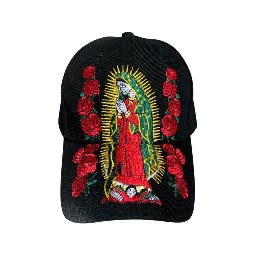 * Virgin of Guadalupe Mexican Baseball Caps - Black Color (Capmx124B) image