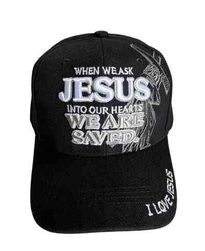 When We Ask Jesus Christian Baseball Cap - Black image