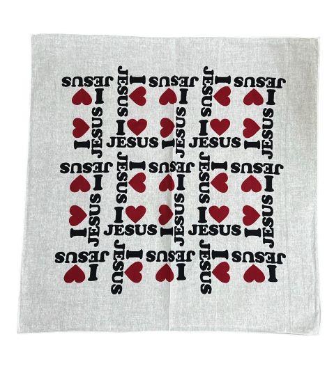 I Love Jesus Christian Bandannas - White image