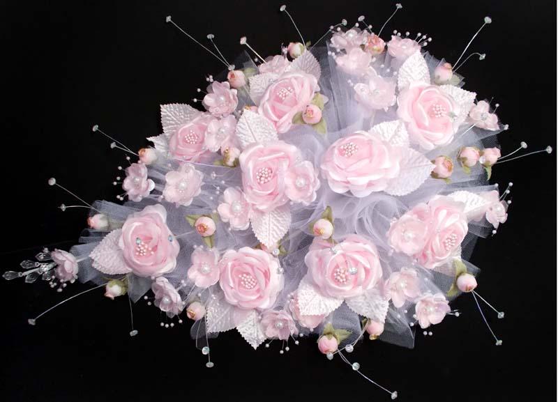 Large Bridal - Quinceanera - Sweet 15 Silk Flower Bouquet - Pink image