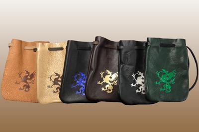 Medium Leather Pouch with Griffon Imprint image