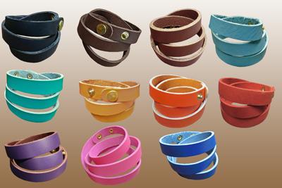Triple Wrap Leather Bracelet ½" W image