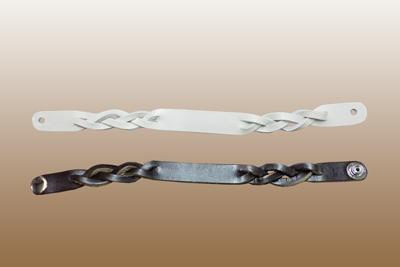 Name Braid Leather Bracelets (Pre-Braided Colors) ½" W image