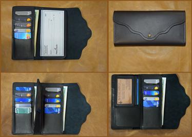 Women's Leather Checkbook Clutch Wallet image