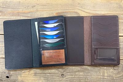 Top Stub Card Checkbook Cover With Leather Pockets image