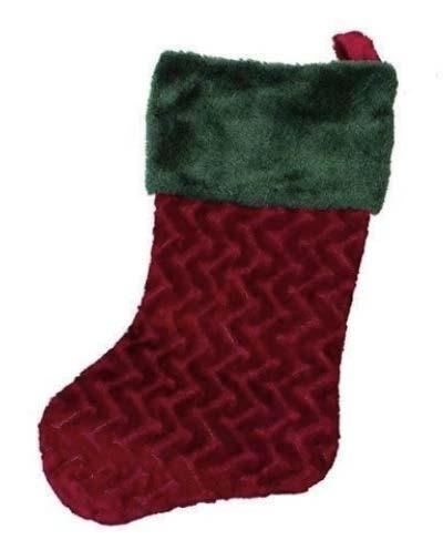Home for the Holidays Plush Red Stocking with Green Top - Closeout Lot image