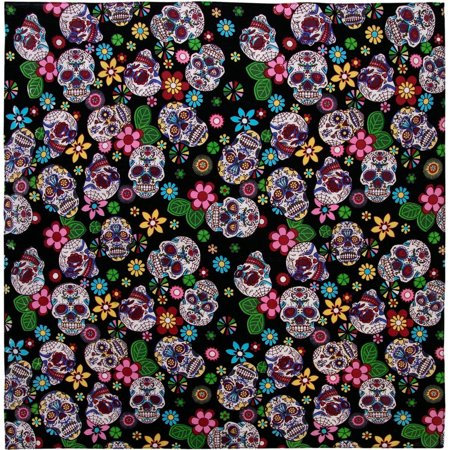 Day of the Dead - Multi Color Bandana - 22×22 Inch - 12 pieces image