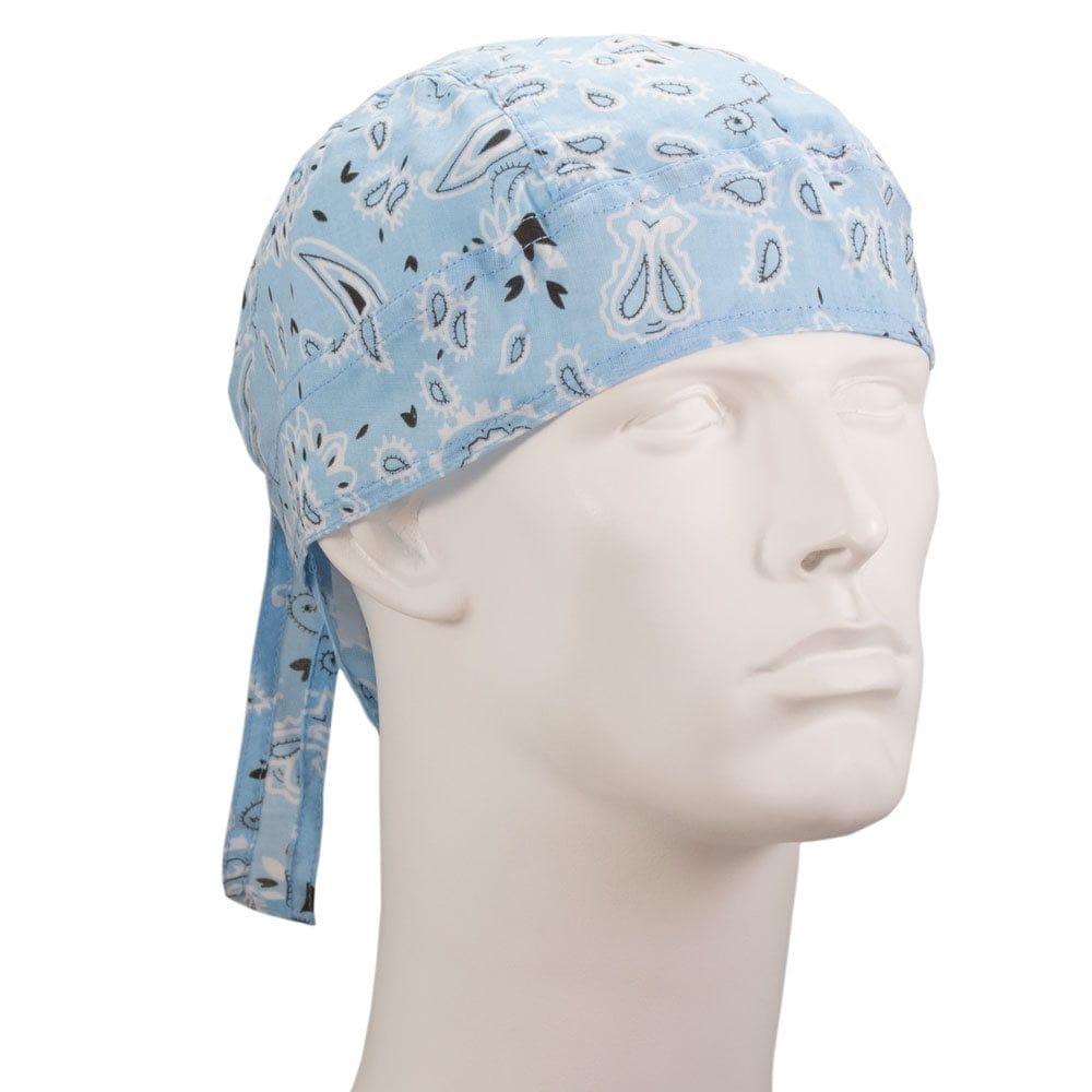 Paisley Head Wrap - 100% Cotton - Imported - 600pcs/Case, Light Blue image