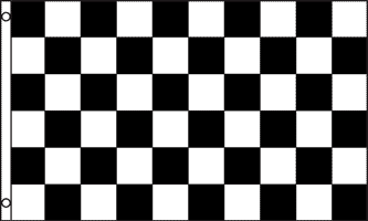 Black & White Checkerboard Flag - 3ft x 5ft Polyester - Imported image