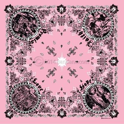 Jesus Christ - Christian Bandana - Light Pink - 22×22 Inch image