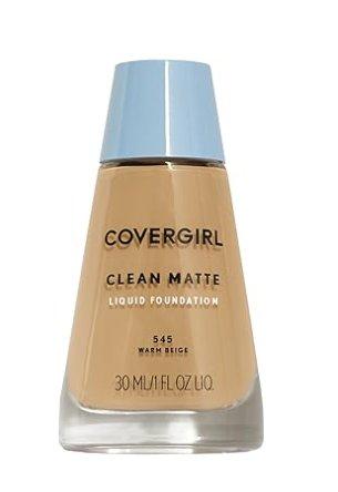 COVERGIRL Clean Matte Liquid Foundation Warm Beige 545, 1 oz (packaging may vary) image