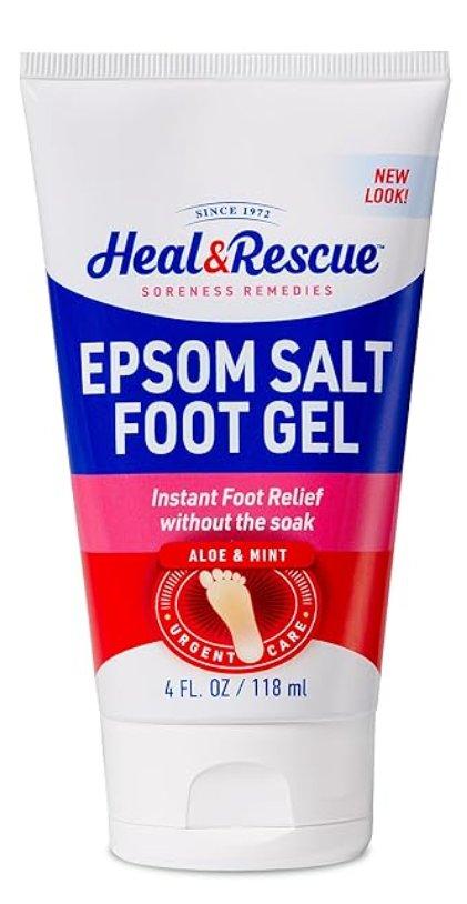 Heal&Rescue Epsom Salt Foot Gel, 4 Ounce, Soothing Relief for Painful, Tired, Aching Feet, Ditch the Foot Bath for Instant Relief image
