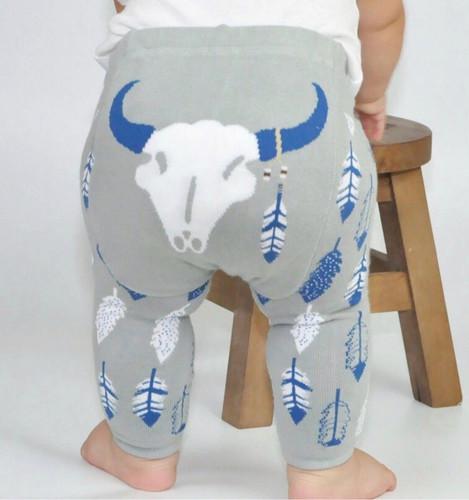 Southwestern Steer Feathers Cotton Leggings image