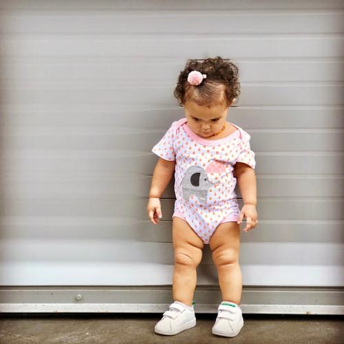 Pink Polkadot Elephant Bodysuit NEW